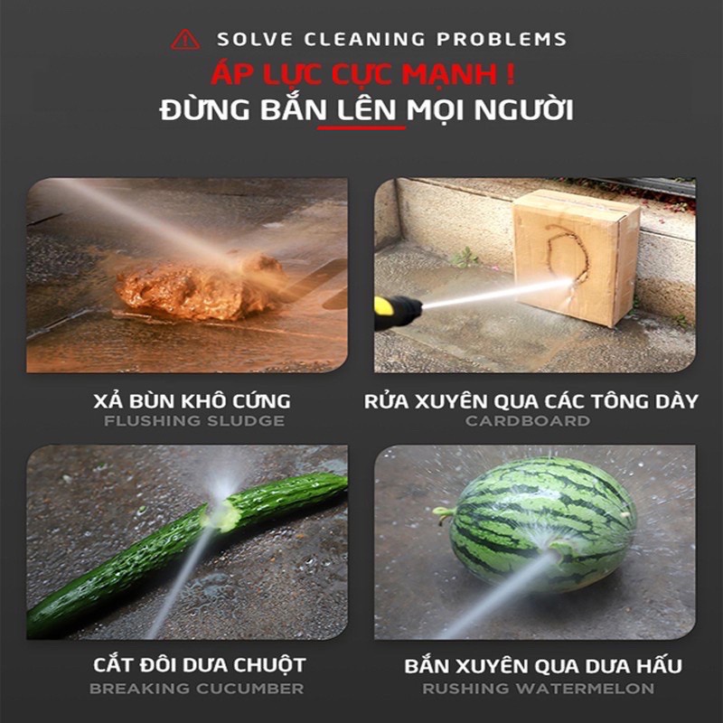 Máy Rửa Xe Mini Máy Rửa Xe Cao Áp HD 2500W Công Nghệ Nhật Bản, Máy Tưới Cây Rửa Chuồng Lực Phun Cực Mạnh