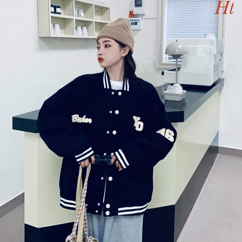 Áo khoác bomber đen YG86 HT12