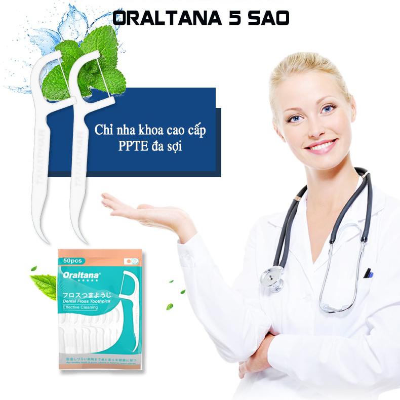 Tăm chỉ nha khoa Oraltana, tiêu chuẩn 5 sao, vệ sinh răng miệng sạch sẽ, tiện dụng - Soleil Home
