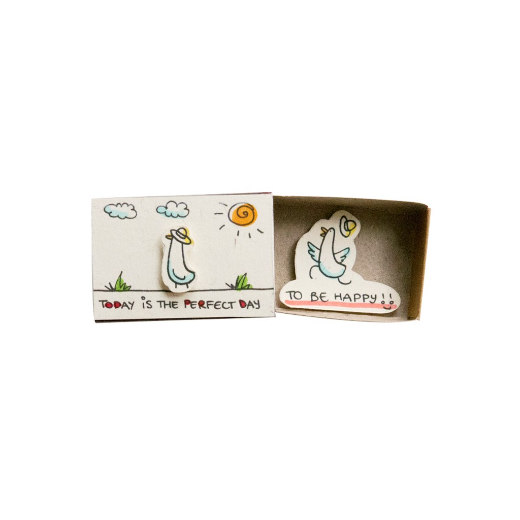 Thiệp Tình Bạn Hộp Diêm Today Is The Perfect Day To Be Happy Bird