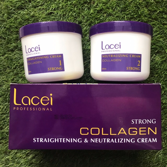 Thuốc duỗi tóc không cần kẹp nhiệt tại nhà Collagen Lacei 500mlx2