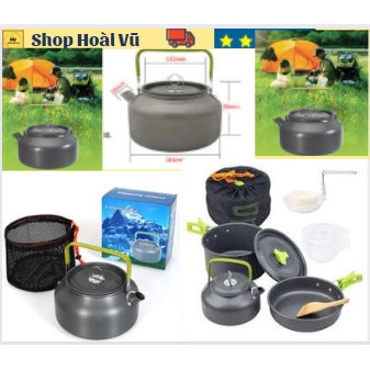 Bộ Nồi,/Chảo Mini Nấu Ăn/Pha Cà Phê Du Lịch Cắm Trại Dã Ngoại 8 Món Tiện ích