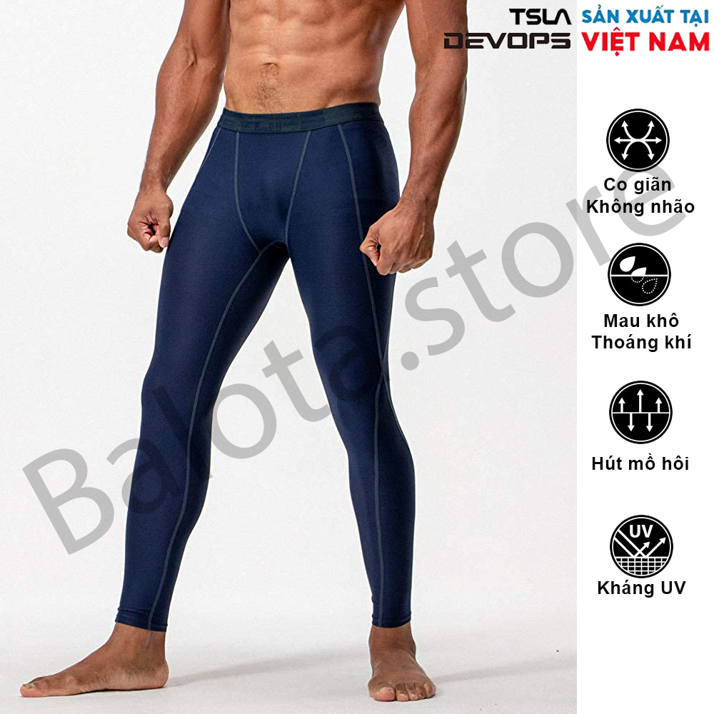 Quần legging nam DEVOPS có túi form ôm người, chất vải co giãn 4 chiều phù hợp với anh em chơi thể thao, gym, chạy bộ... | BigBuy360 - bigbuy360.vn