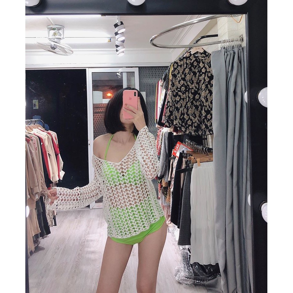 Áo chui ren mặc ngoài bikini đồ bơi siêu hot