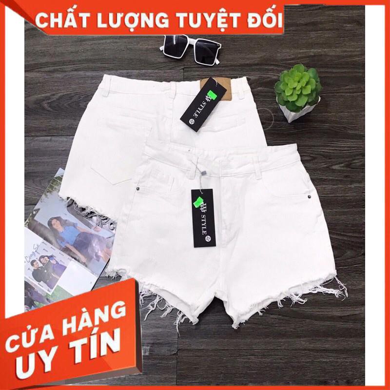 QUẦN SHORT JEANS TRẮNG/ĐEN CO GIÃN LƯNG CAO- hình thật sp