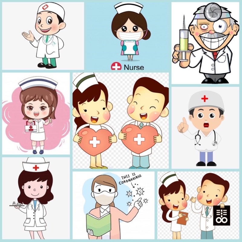 Sticker chủ đề bác sĩ Doctor 30-60 cái ép lụa khác nhau / hình dán Bác sĩ