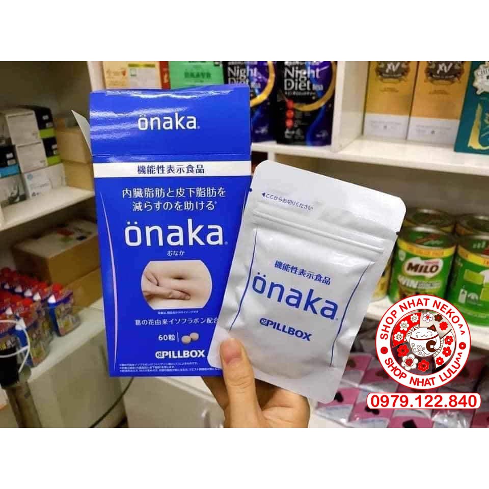 Viên uống giảm cân Giảm Mỡ Bụng béo bụng Onaka Billbox Nhật bản 60 viên