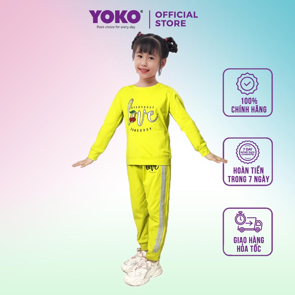 Bộ Quần Áo Thun Dài Tay Bé Gái (1-9 Tuổi) YOKO KID'S FASHION 20415G