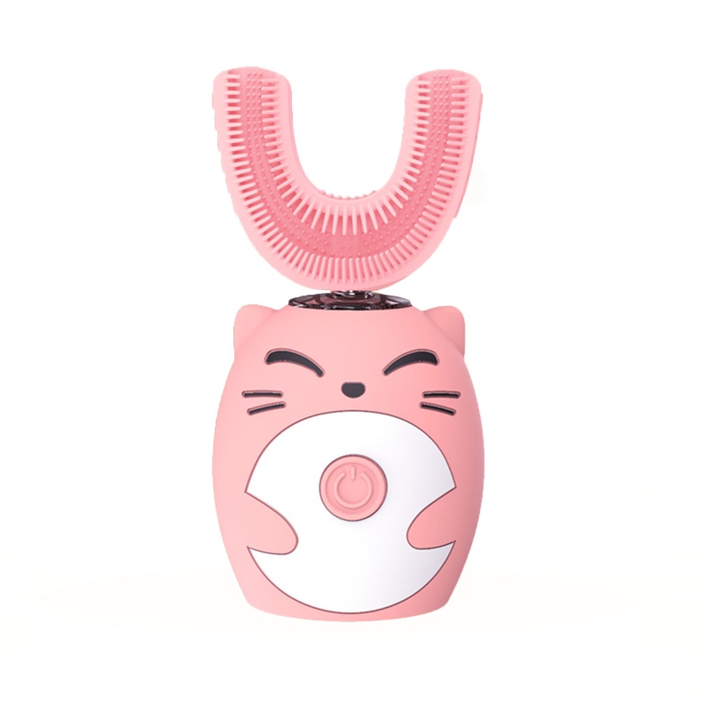 Bàn Chải Đánh Răng Điện Siêu Âm Silicone Hình Chữ U Xoay 360 Độ Cho Bé