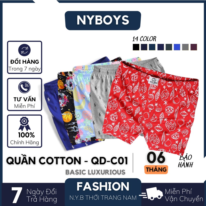 [𝗖𝗢𝗠𝗕𝗢 𝟱] Quần đùi nam ống rộng, quần đùi nam mặc nhà cotton big size_QDNN