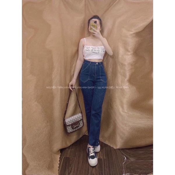 [Hàng shop]: Quần bò dáng suông túi nhọn | BigBuy360 - bigbuy360.vn