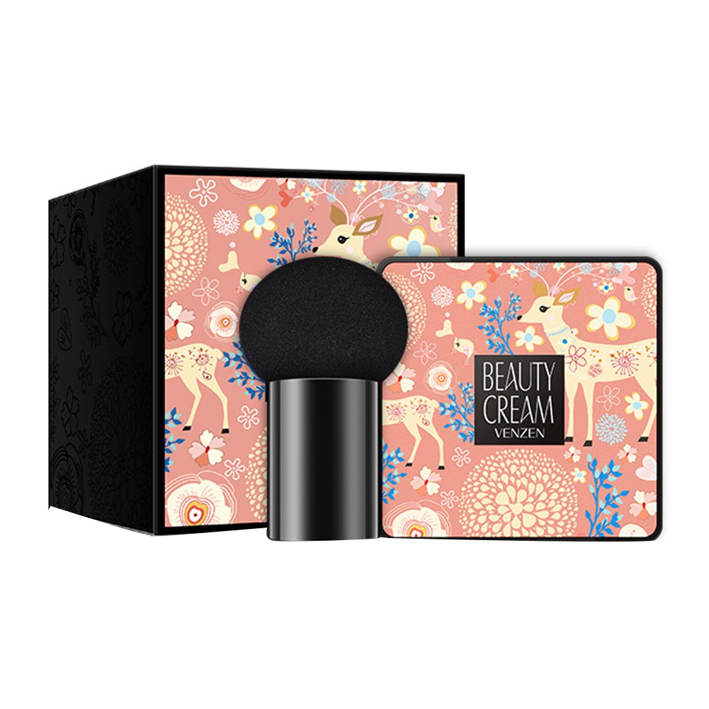 [Hàng mới về] Kem che khuyết điểm làm sáng dưỡng ẩm BB kèm mút trang điểm đầu nấm