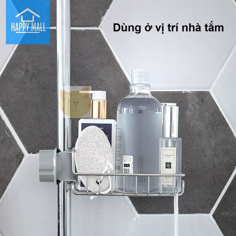 Kệ Inox gắn vào vòi nước rửa chén hoặc gắn vào vòi phòng tắm