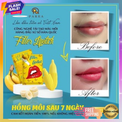 [Sẵn SLL] Môi Căng Mọng Hồng Hào với Son Filler Collagen Chuối Khử Thâm Parea cùng son màu Chu Lipstick