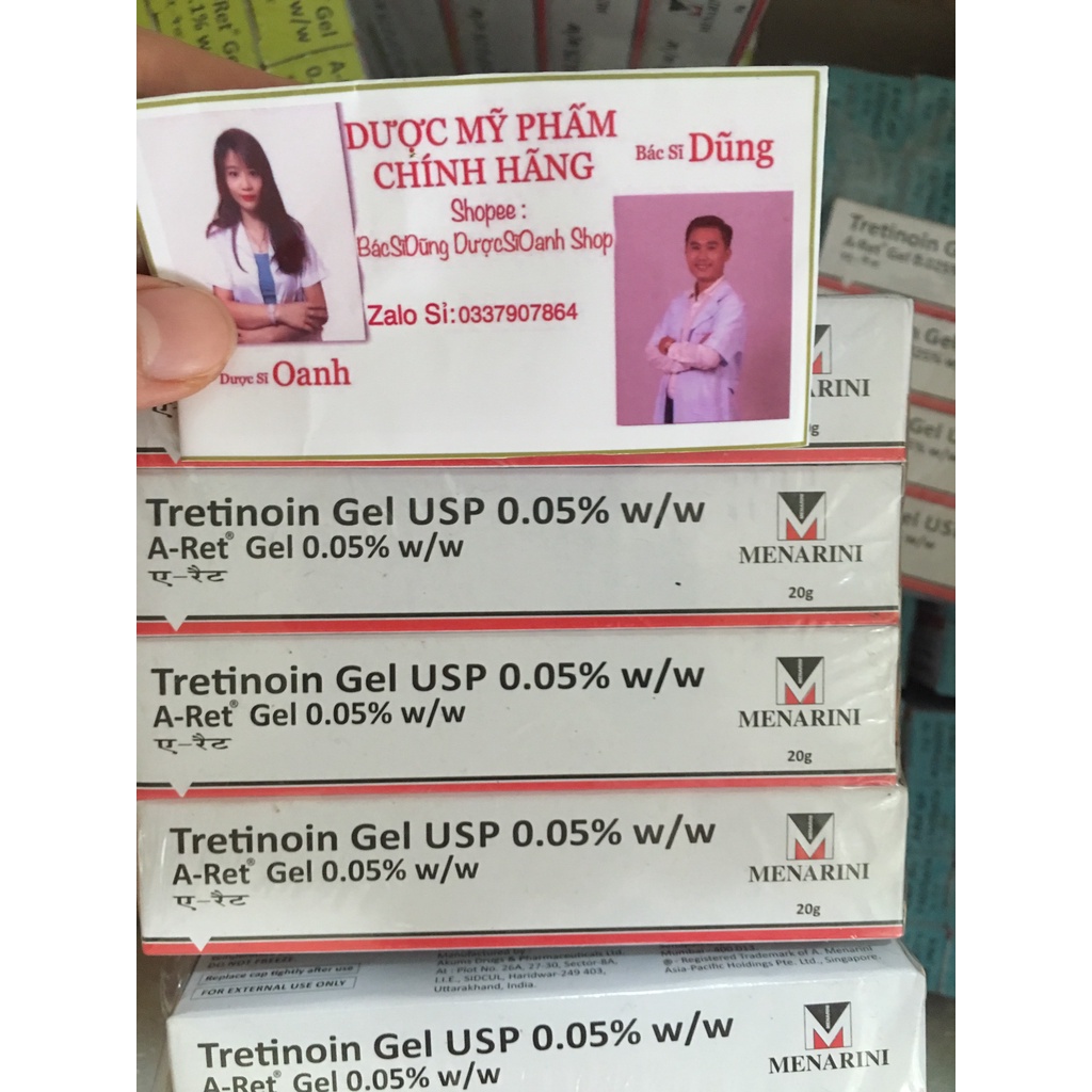 Tretinoin Aret  Dạng Gel 0,025% - 0,05% - 0,1% Mờ Thâm , Mụn