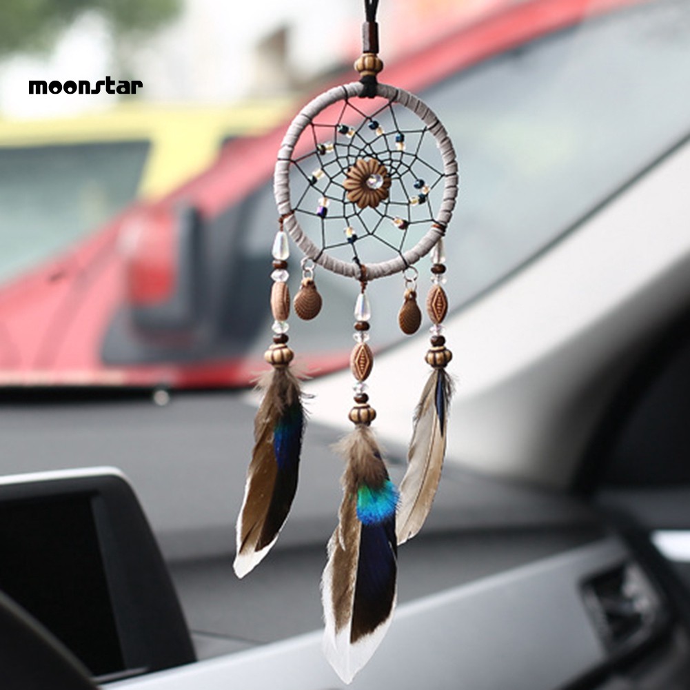 Dreamcatcher đính lông vũ trang trí