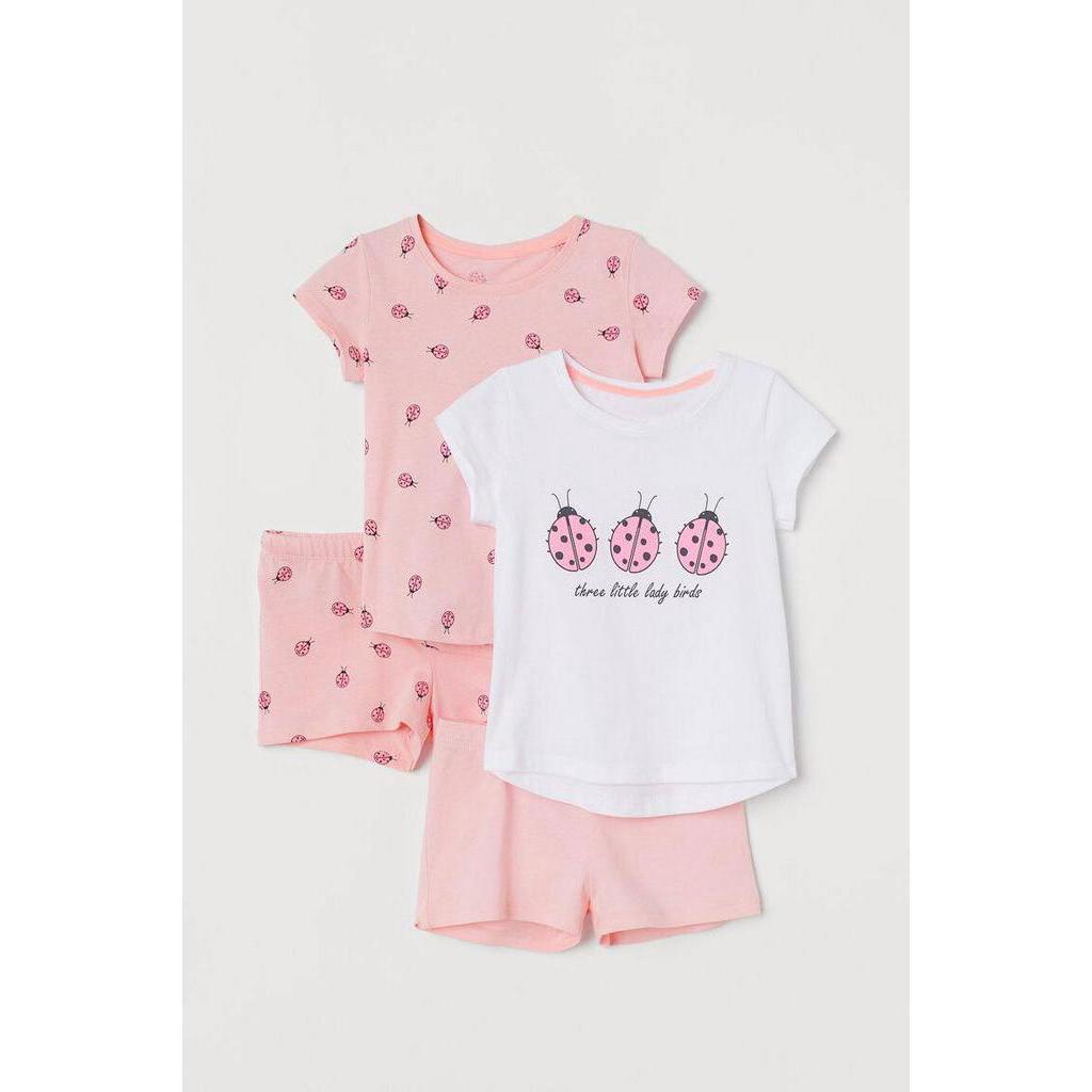 Bộ bé gái cotton hình bọ dừa