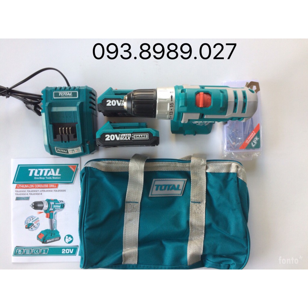 Máy khoan vặn vít dùng pin Total 20V TDLI2002