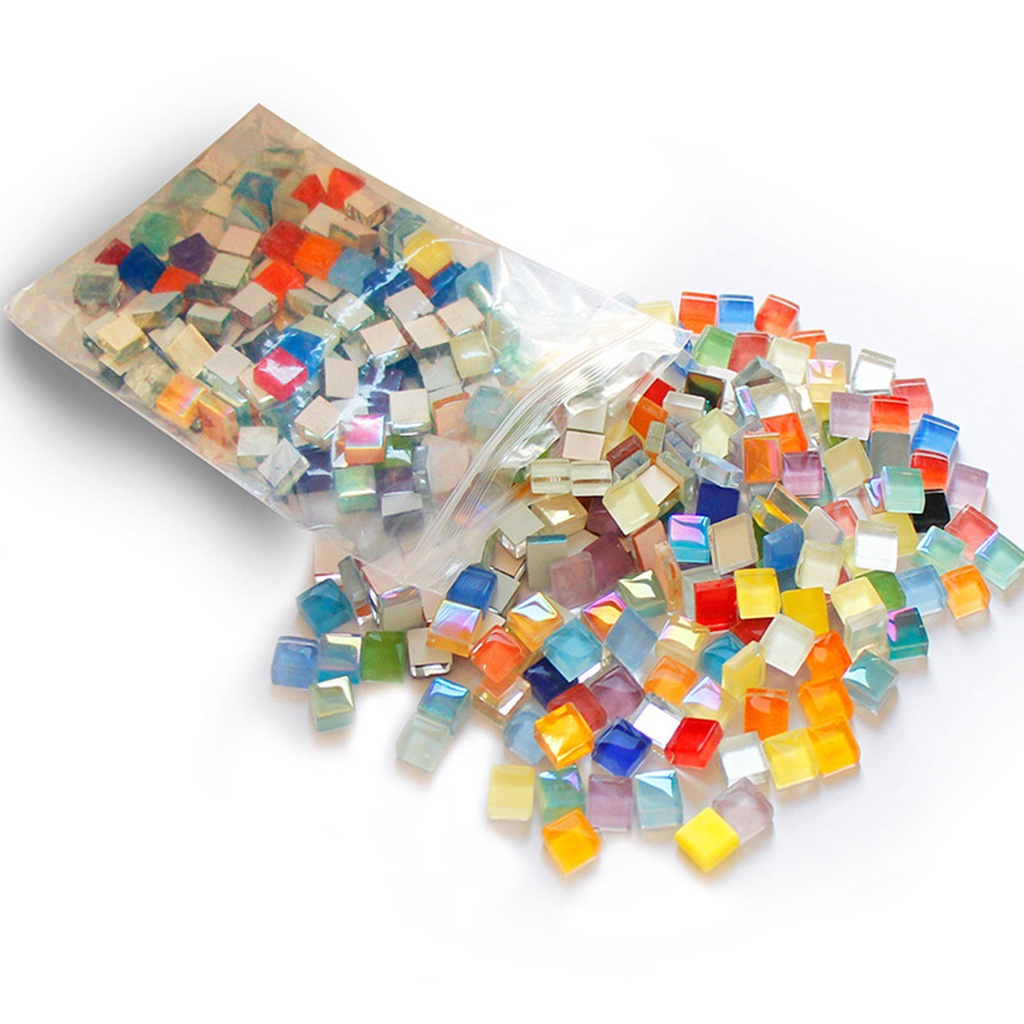 Set 1000 viên gạch mosaic cỡ vuông nhỏ nhiều màu sắc trang trí đồ thủ công DIY