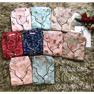 ( BigSize Satin ) Đồ Bộ Pijama Satin Bigsize Lửng