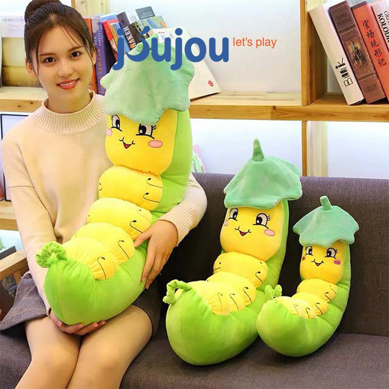 Gấu bông gối ôm sâu đậu cute size 60120cm cao cấp Joujou mềm mịn dễ thương cho bé