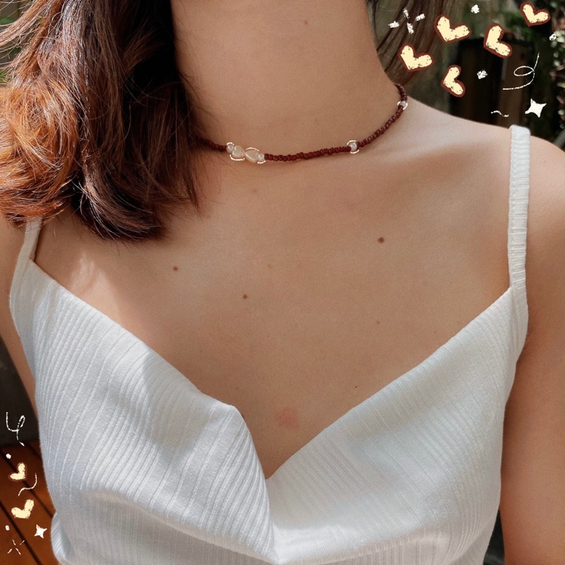 Vòng cổ hạt cườm “Chocolate Love”