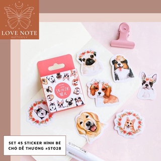 Set 45 sticker/miếng dán hình bé cho ST028 (có trùng mẫu) trang trí sổ tay, điện thoại, laptop, nón bảo hiểm