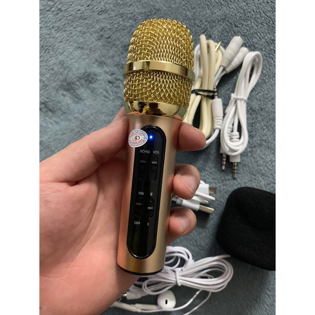 Micro C11 Phiên bản nâng cấp bắt xa 1m và nâng cấp dây live stream âm thanh cực hay tặng 2 tai nghe hát song ca