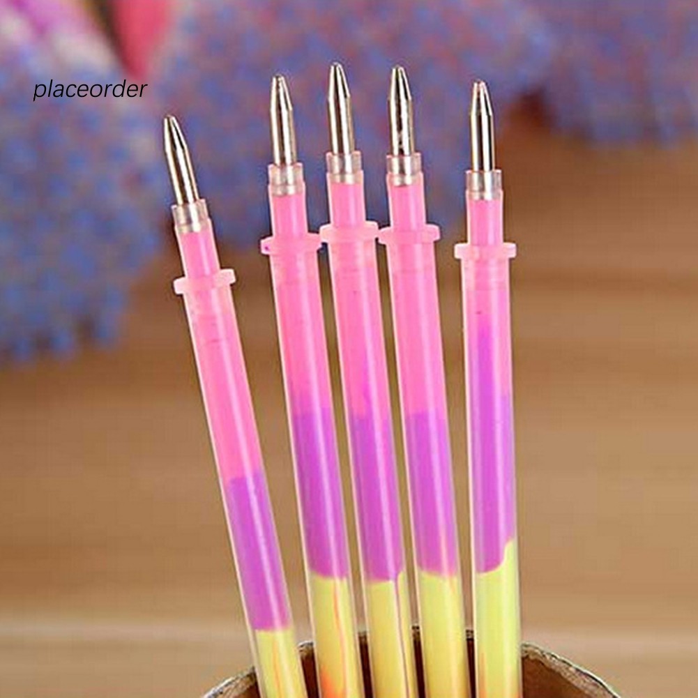 Bộ 20 ruột bút mực gel màu cầu vồng nhiều màu rực rỡ ngòi 0.5mm dùng trong trường học