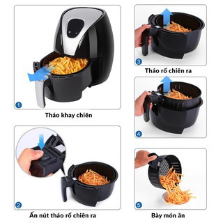 Nồi chiên không dầu AIR FRYER 3,8L - Nồi Chiên Nướng đa năng, chiên,nướng, làm bánh, rã đông,.. tiện dụng