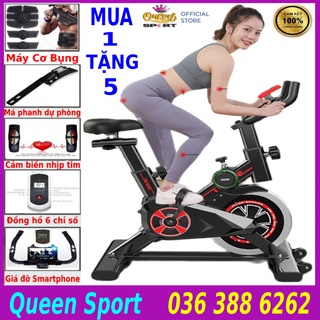 Xe đạp tập thể dục thể thao tập gym tại nhà QueenSport X9 tải trọng 150kg bánh đà thép sơn tĩnh điện