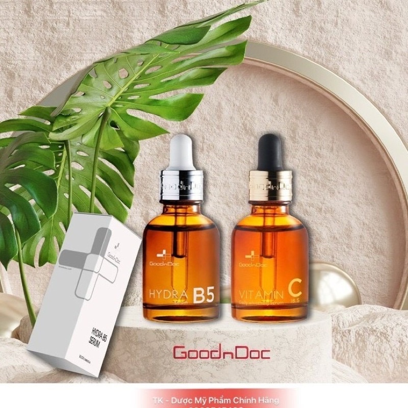 Serum dưỡng ẩm Hydra B5 Goodndoc và Serum Vitamin C sáng da