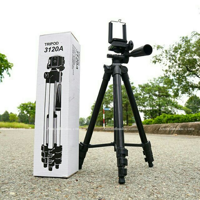 Chân đế chụp ảnh, quay video, Tripod 3120A tặng kèm đầu kẹp điện thoại