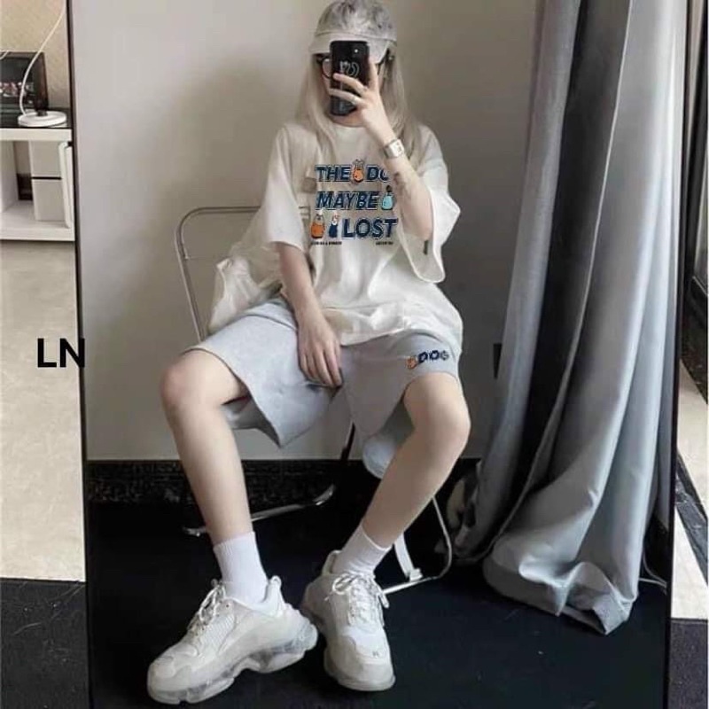 Bộ đùi DOG quần xám TH6