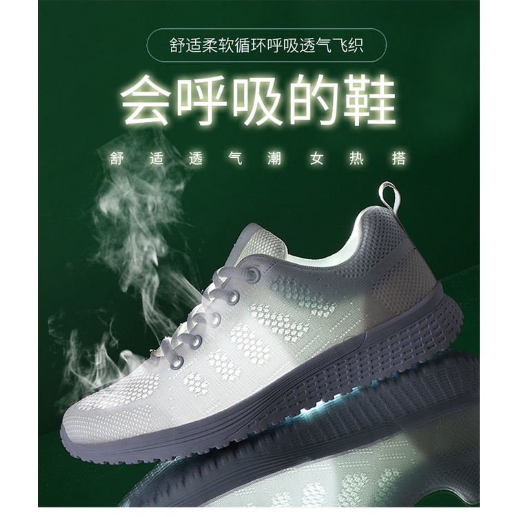 Giày Thể Thao Phối Lưới Thoáng Khí Màu Đen Siêu Nhẹ Chống Trượt Thời Trang Xuân Hè Cho Nữ