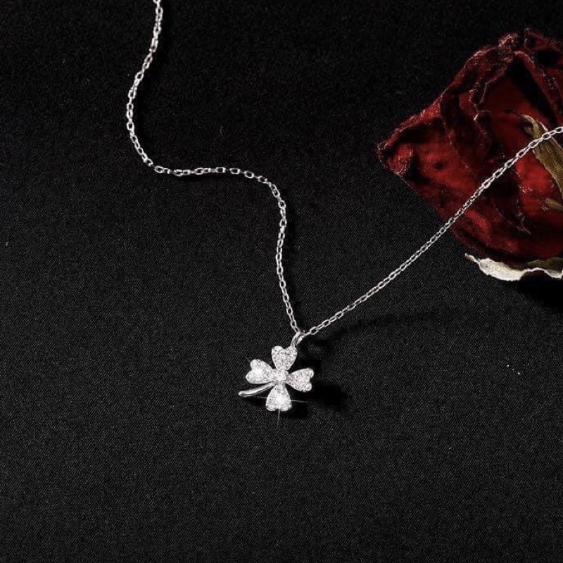 Dây chuyền cỏ bốn lá bạc ta - Dây chuyền cỏ 4 lá bạc ta - Vàng bạc Khải Khải