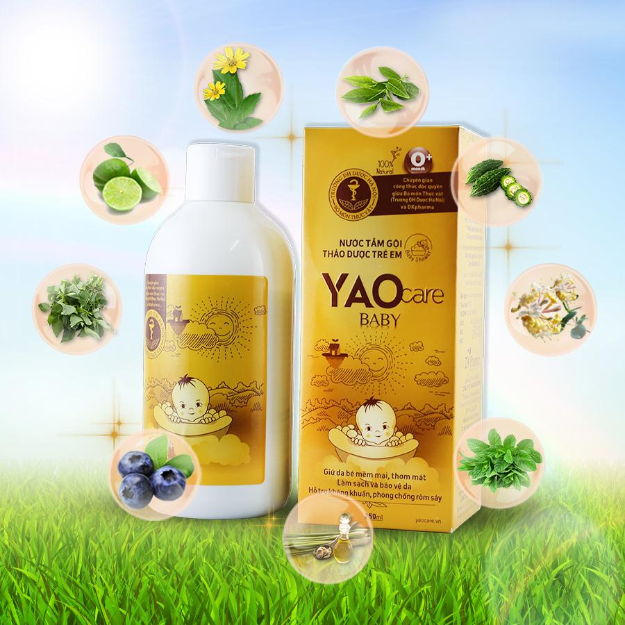 Nước tắm bé thảo dược Yaocare Baby 250ml - DK Pharma O+