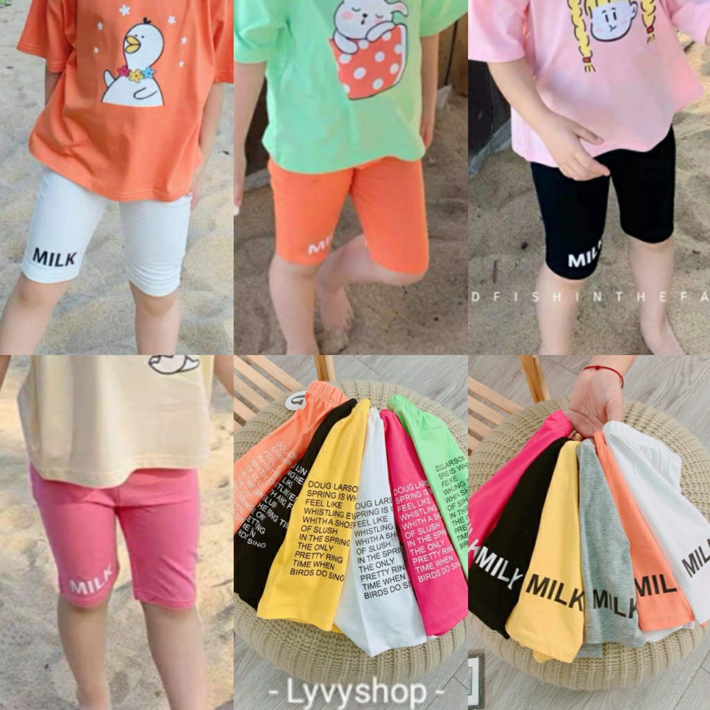 Lyvyshop - (Cotton SG chính phẩm) Quần legging lửng siêu dễ thương cho bé 09-23kg