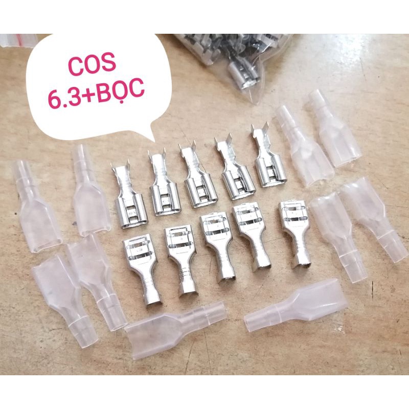 Bộ 10 đầu bóp cos 2.8/4.8/6.3 cos Relay bóp dây kèm su bọc trong