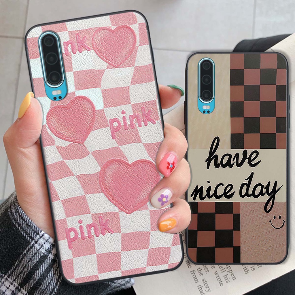 Ốp Huawei P30 / P30 Pro caro trái tim cá tính, thời trang siêu đẹp, siêu phong cách