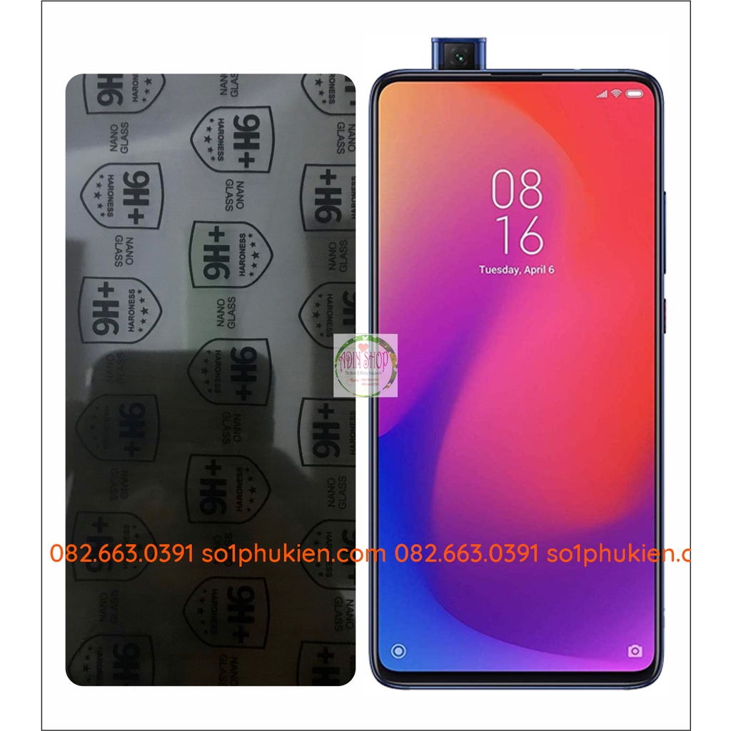 Dán cường lực chống nhìn trộm Xiaomi Mi 9t (k20)/ 9t pro (k20 pro)/ 9 / 9se / 9 pro / 9 lite / Pocofone F1 dẻo nano