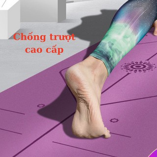 Thảm Yoga Định Tuyến Dày 8mm Thảm Yoga 2 Lớp Chống Trơn Trượt Độ Dày Cao Tạo Cảm Giác Thoải Mái Cho Người Tập