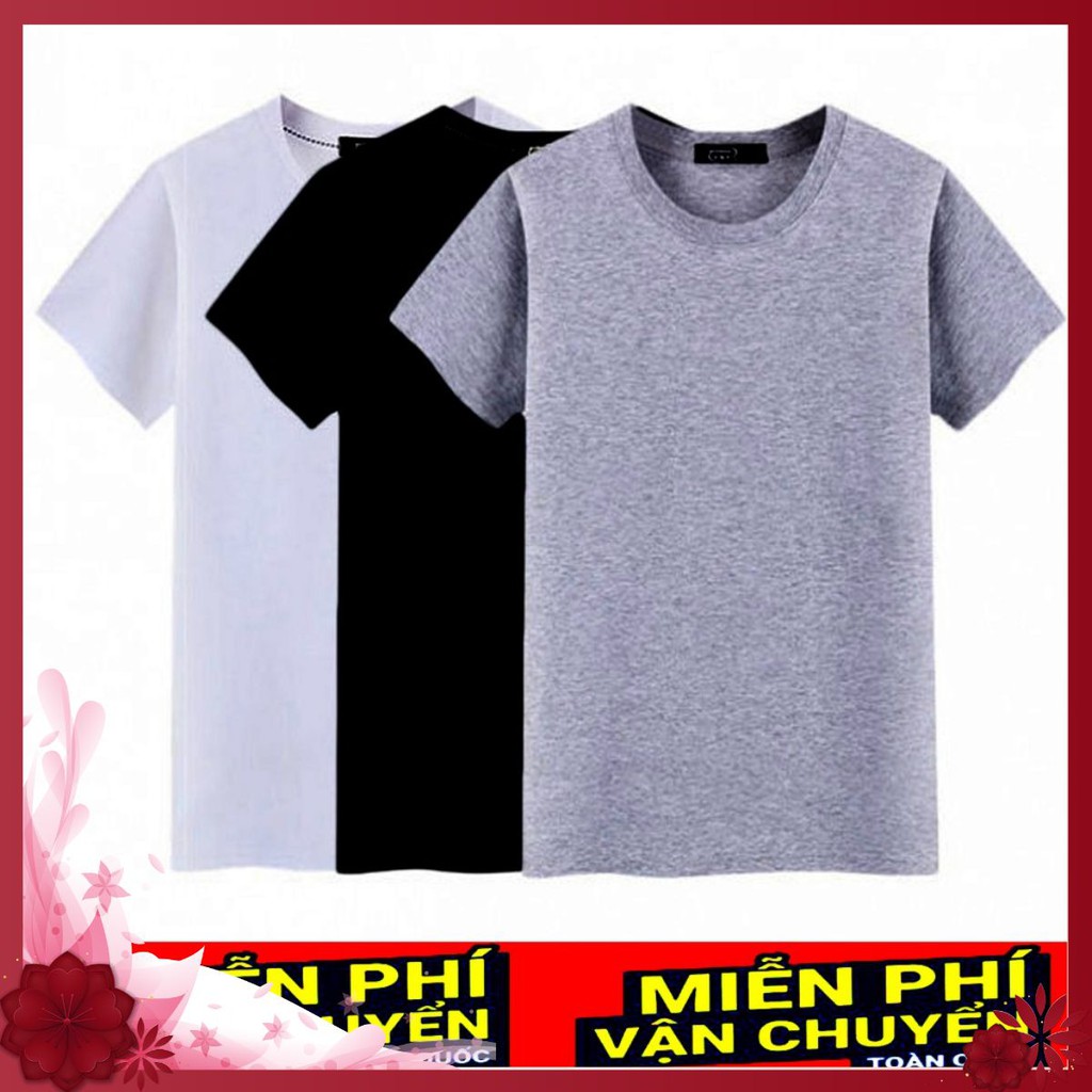 Áo thun trơn ❤️FREESHIP❤️ 3 áo thun nam nữ form rộng phong cách hàn quốc vải poly cotton mịn. | BigBuy360 - bigbuy360.vn