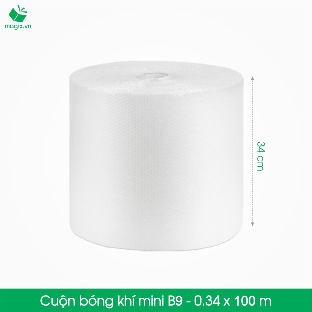 B9 - 34cm x 100m - Cuộn Bóng Khí - Màng xốp hơi - Xốp nổ - Gói hàng - Bọc hàng