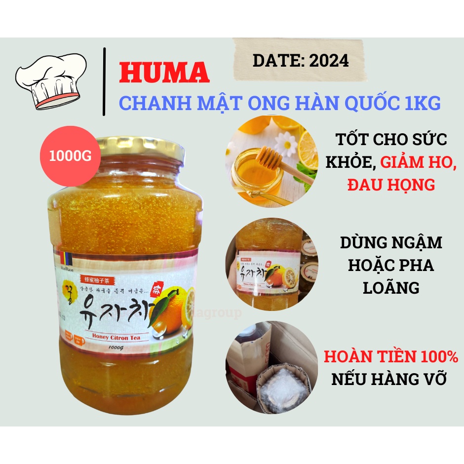 Chanh Mật Ong Hàn Quốc 1Kg - Chành Đào Vàng Hiệu Quả Tốt Cho Tiêu Hóa, Giảm Cân Nhập Khẩu Hàn Quốc