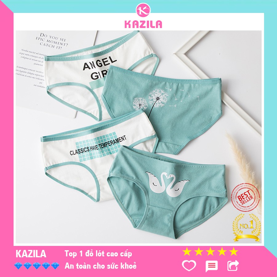 Quần lót Teen nữ dễ thương đôi Thiên Nga, Quần lót nữ cotton kháng khuẩn Kazila QLT7
