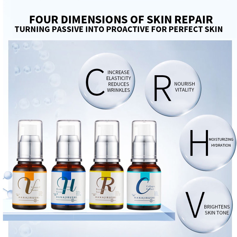 Set serum dưỡng da HANAJIRUSHI 4 trong 1 dung tích 55ml mỗi chai