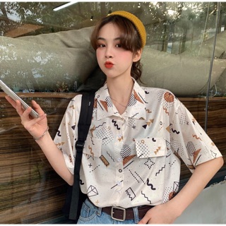 Áo sơ mi hoạ tiết Ulzzang - Korean Style (kèm hình thật ở cuối)