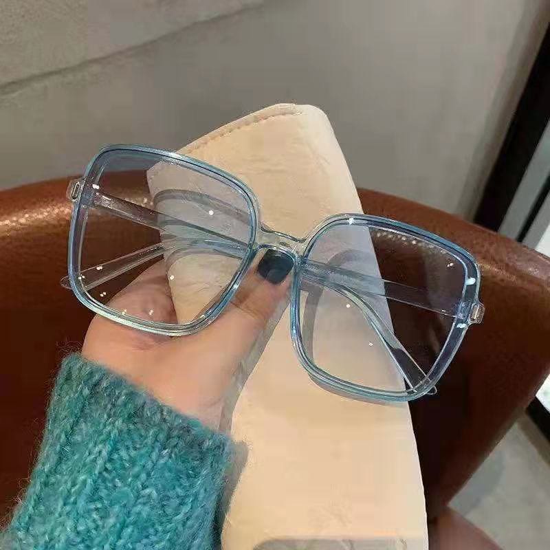 Kính Mát Trong Suốt Chống Tia UV Gọng Hình Học Cổ Điển Cho Nữ