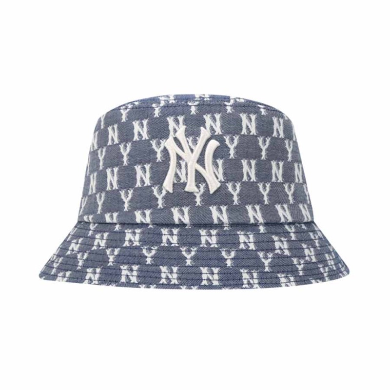 Mũ MLB jacquard xanh